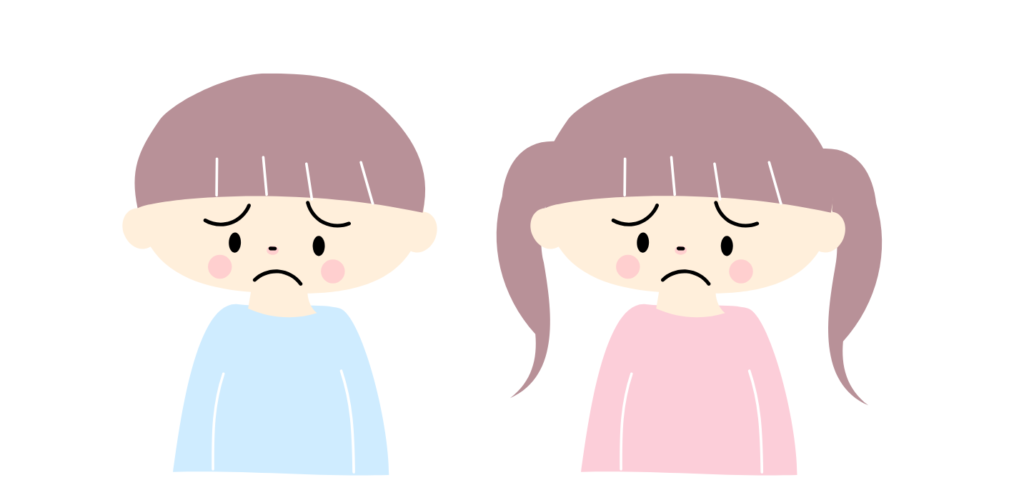 困る子供たちのイラスト